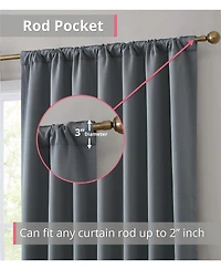 Hlc.me Hamilton 100% Complete Blackout Lined with Heavy Double Layer Thermal Insulated Energy Smart Rod Pocket Back Tab Window Curtains