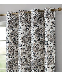 Hlc.me Amalfi Paisley Faux Silk 100% Blackout Room Darkening Thermal Lined Curtain Grommet Panels for Bedroom