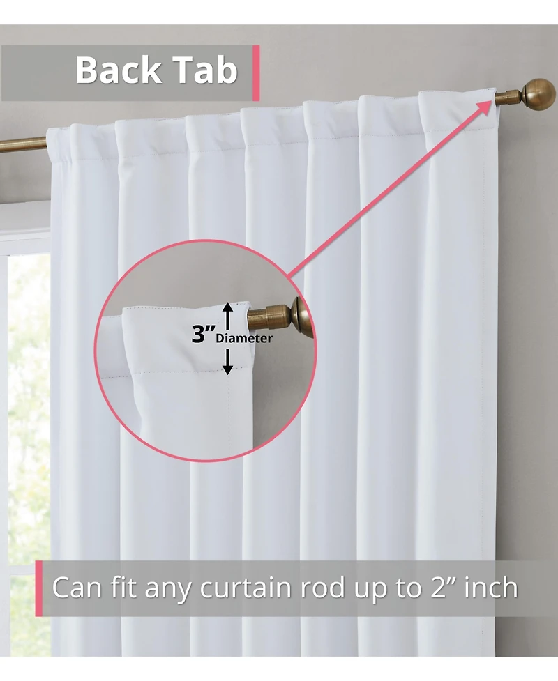 Hlc.me Hamilton 100% Complete Blackout Lined Drapery with Heavy Double Layer Thermal Insulated Energy Smart Rod Pocket Back Tab Window Curtains for Be