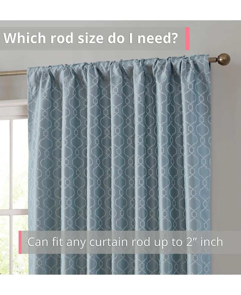 Hlc.me Franklin Moroccan 100% Complete Blackout Thermal Insulated Energy Savings Heat/Cold Blocking Back Tab Rod Pocket Curtain Drapery for Bedroom