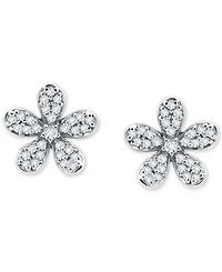 Giani Bernini Cubic Zirconia Flower Stud Earrings in Sterling Silver, Created for Macy's