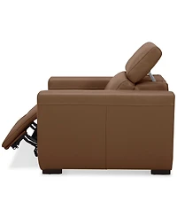 Nevio 39" Leather Power Recliner and Headrest, Created For Macy's