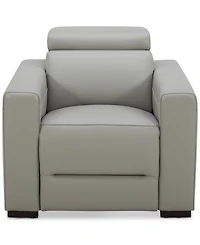Nevio 39" Leather Power Recliner and Headrest, Created For Macy's