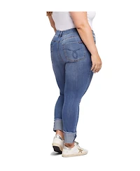 Seven7 Plus High Rise Slim Straight Cuff Jeans