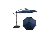 10 Feet Cantilever Umbrella with 32 Led Lights and Solar Panel Batteries