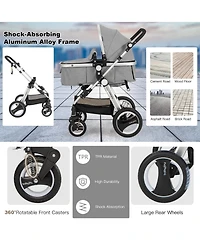 Slickblue Kids Folding Aluminum Baby Stroller Baby Jogger with Diaper Bag