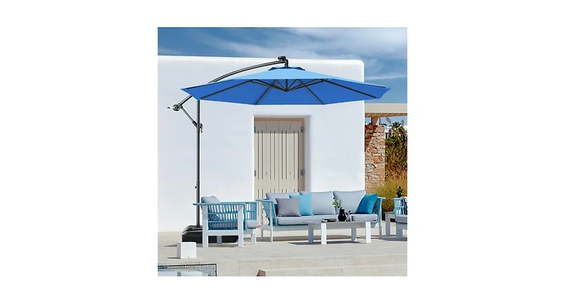 10 Feet Patio Outdoor Sunshade Hanging Umbrella without Weight Base