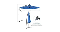 10 Feet Patio Outdoor Sunshade Hanging Umbrella without Weight Base