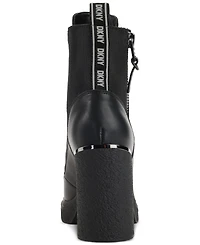 Dkny Women's Toia Lace-Up Zip Block Heel Booties