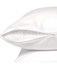 Circles Home 100% Cotton Pillow Protector with Zipper – White (4 Pack