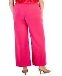 Tahari Asl Plus Mid-Rise Wide-Leg Full-Length Pants