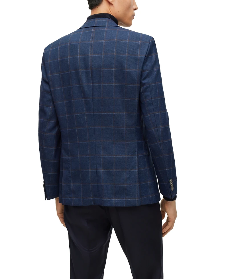 Boss by Hugo Boss Men's Checked Stretch Slim-Fit Jacket