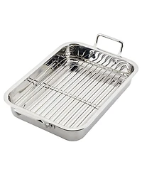 Farberware Classic Series Stainless Steel 17" x 12.25" Roaster with Rack