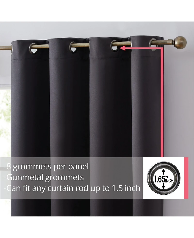 Hlc.me Laurance Full Shaded Blackout Curtains - Thermal Insulation Light Blocking Home Theater Grommet Window Drapery Basement Curtains