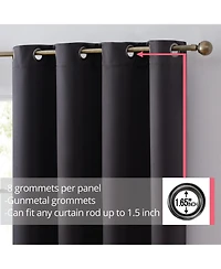 Hlc.me Laurance Full Shaded Blackout Curtains - Thermal Insulation Light Blocking Home Theater Grommet Window Drapery Basement Curtains