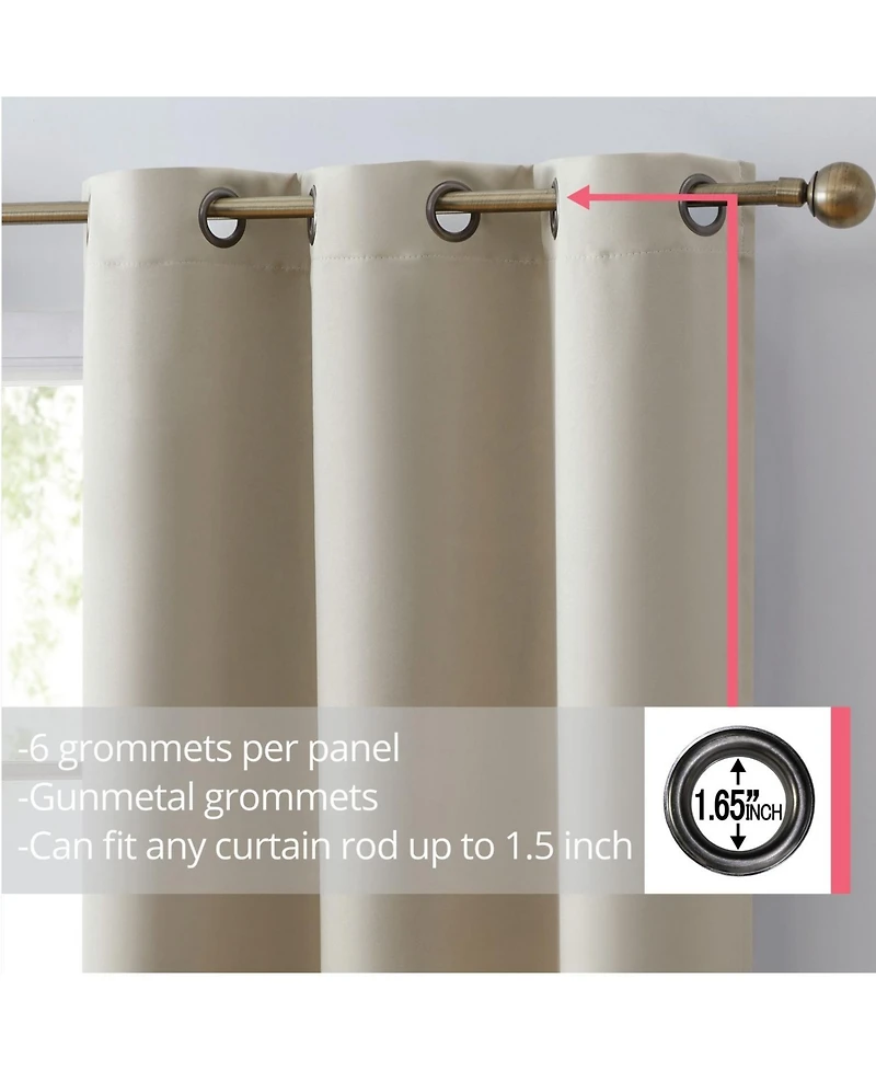 Hlc.me Laurance Full Shaded Blackout Curtains - Thermal Insulation Light Blocking Home Theater Grommet Window Drapery Basement Curtains