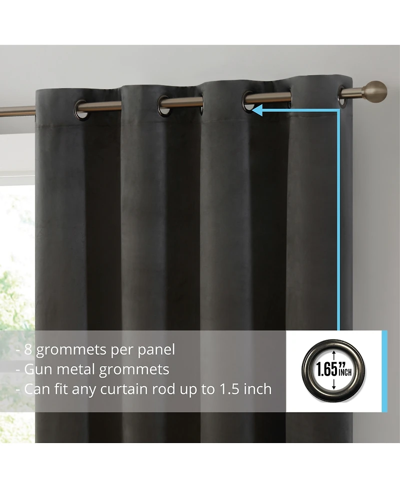 Hlc.me Sawyer Premium Luxurious Lush Velvet Soft Light Filtering Grommet Window Curtains