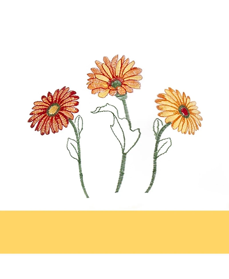 Kate Aurora Montauk Accents Embroidered Sunflowers & Daisies Complete 5 Piece Cottage Kitchen Curtain Tier & Valance Set - 24 in. Long