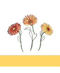 Kate Aurora Montauk Accents Embroidered Sunflowers & Daisies Complete 5 Piece Cottage Kitchen Curtain Tier & Valance Set - 24 in. Long