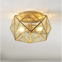 Jonathan Y Violet Industrial Vintage Iron/Glass Led Flush Mount