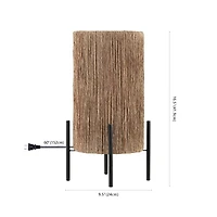 Jonathan Y Kai Coastal Minimalist Rattan Led Table Lamp
