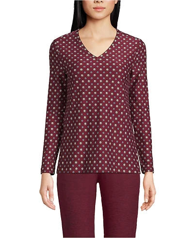 Lands' End Women's Long Sleeve Performance V-Neck Top