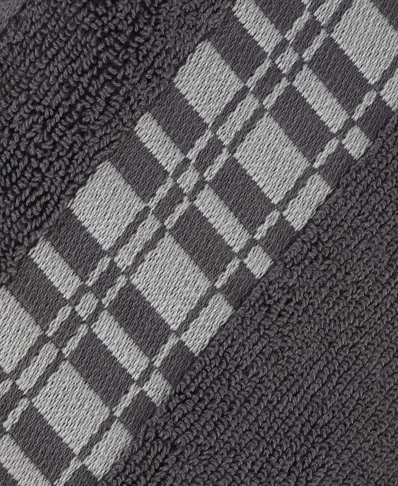 Superior Larissa Geometric Embroidered Jacquard Border Cotton -Pc. Bath Towel Set