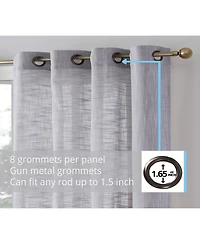 Hlc.me Madison Faux Linen Textured Semi Sheer Privacy Sun Light Filtering Transparent Window Grommet Long Thick Curtains Drapery Panels for Bedroom