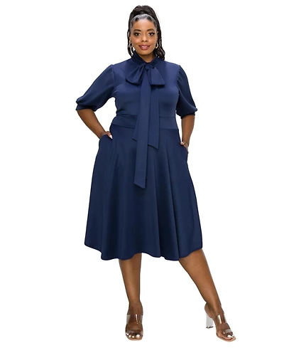 L I V D Plus Carina Donna Flare Dress w/ Pockets