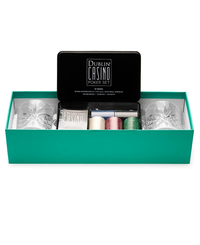 Godinger Dublin Crystal Casino Poker, 9 Piece Set