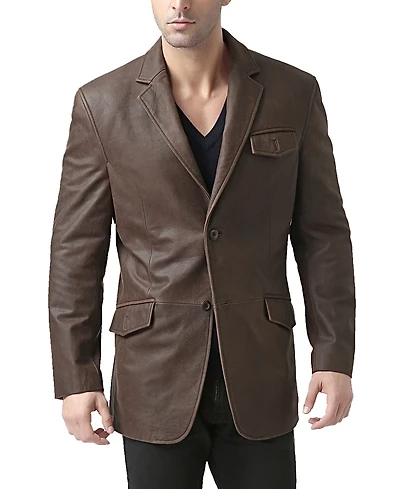 Bgsd Men Distressed Leather Blazer