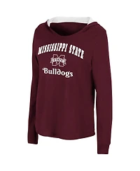 Women's Colosseum Maroon Mississippi State Bulldogs Catalina Hoodie Long Sleeve T-shirt