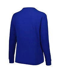 Women's Pressbox Royal Florida Gators Surf Southlawn Waffle-Knit Thermal Tri-Blend Long Sleeve T-shirt