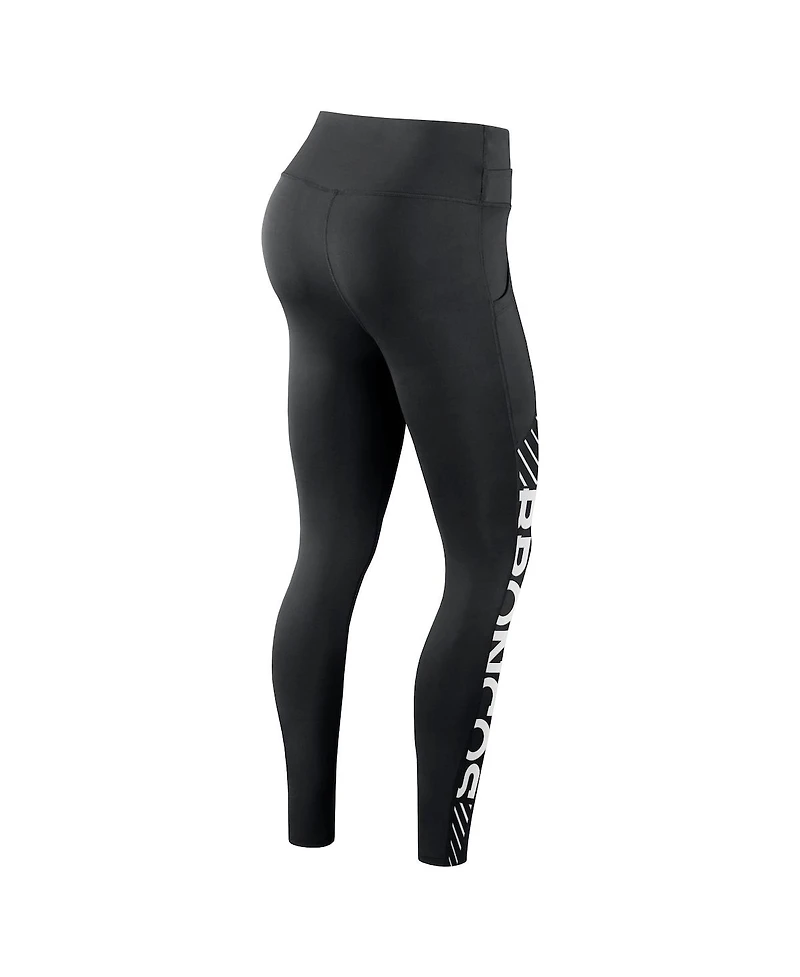 Women's Nike Black Denver Broncos Yard Line Crossover Leggings