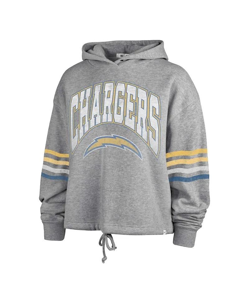 Women's '47 Brand Heather Gray Distressed Los Angeles Chargers Upland Bennett Pullover Hoodie