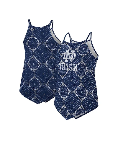 Women's Colosseum x Wrangler Navy Distressed Notre Dame Fighting Irish Bandana Tank Top