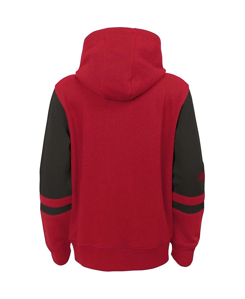 Big Boys Red Tampa Bay Buccaneers Colorblock Full-Zip Hoodie