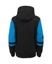 Big Boys Black Carolina Panthers Colorblock Full-Zip Hoodie