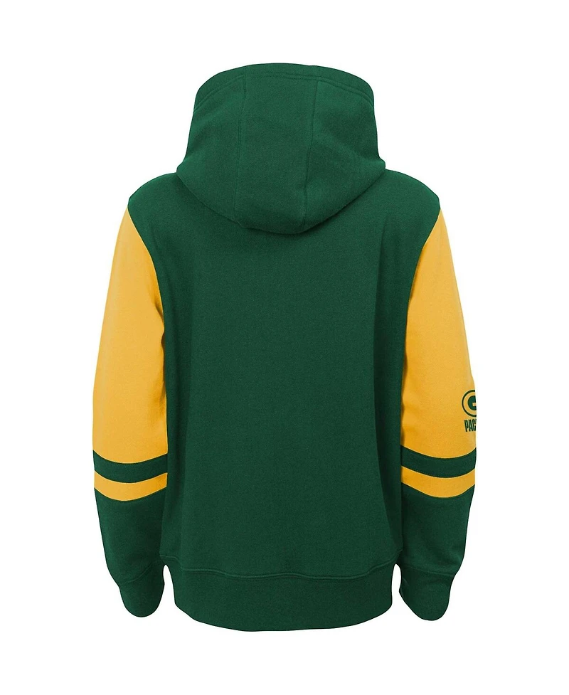 Big Boys Green Bay Packers Colorblock Full-Zip Hoodie