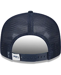 Youth Boys and Girls New Era College Navy Seattle Seahawks Main Trucker 9FIFTY Snapback Hat