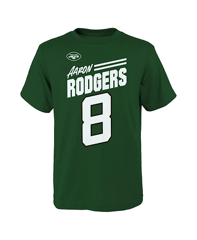 Big Boys Aaron Rodgers Green New York Jets Name and Number Tilt T-shirt