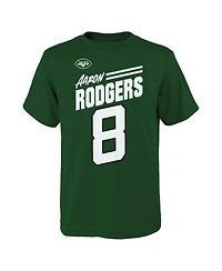 Big Boys Aaron Rodgers Green New York Jets Name and Number Tilt T-shirt