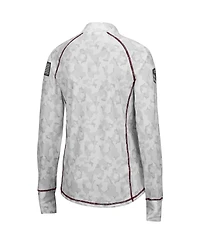 Women's Colosseum White Minnesota Golden Gophers Oht Military-Inspired Appreciation Officer Arctic Camo Fitted Lightweight 1/4-Zip Jacket