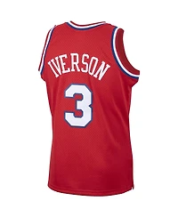 Men's Mitchell & Ness Allen Iverson Red Philadelphia 76ers 2001/02 Hardwood Classics Swingman Jersey