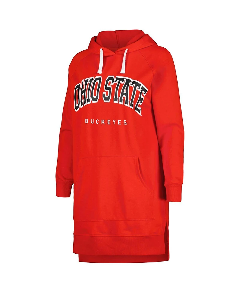 Women's Gameday Couture Scarlet Ohio State Buckeyes Take a Knee Raglan Hooded Sweatshirt Dress