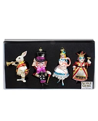 Kurt Adler 5-5.5" Noble Gems Glass Wonderland Gift Set, 4 Piece Set