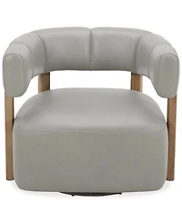 Closeout! Orsha 32" Leather Accent Swivel Chair, Created for Macy's