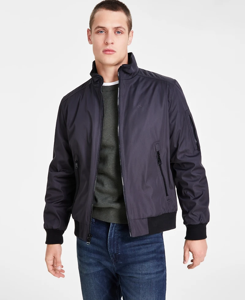 Calvin Klein Men's Classic Zip-Front Ripstop Bomber Jacket