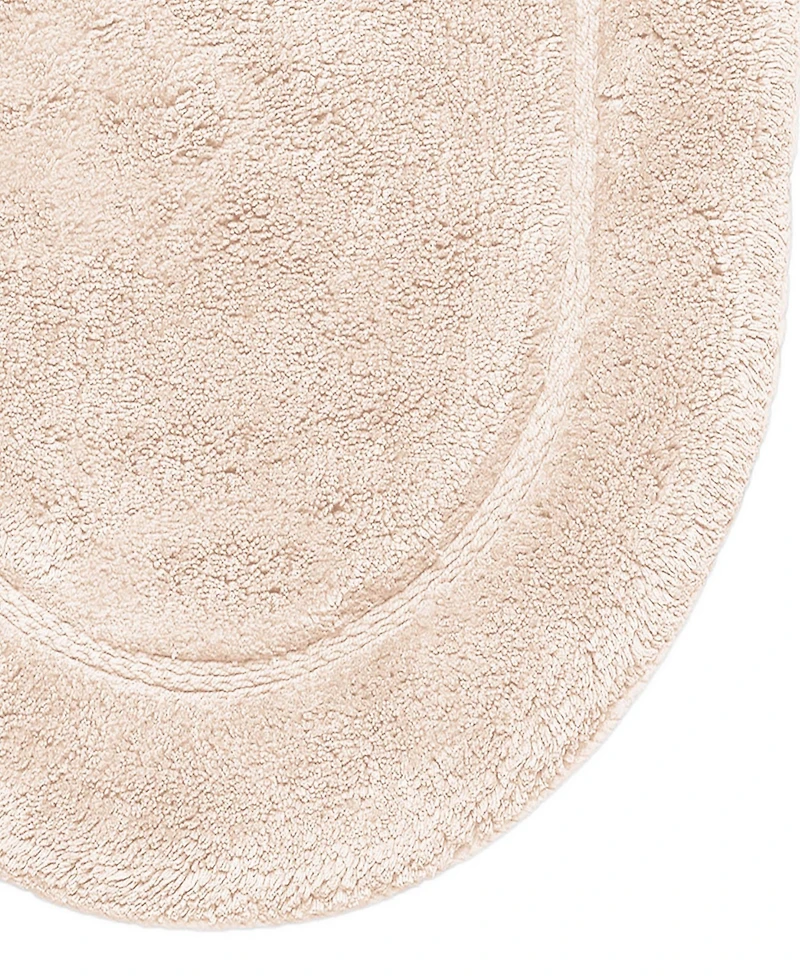 Superior Oval Solid Non-Skid Washable Cotton 2-Pc. Bath Rug Set