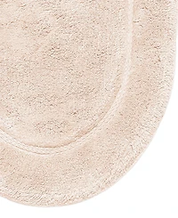 Superior Oval Solid Non-Skid Washable Cotton 2-Pc. Bath Rug Set